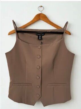 Sincerely Jules for Bandier Women's Brown and Tan Blouse